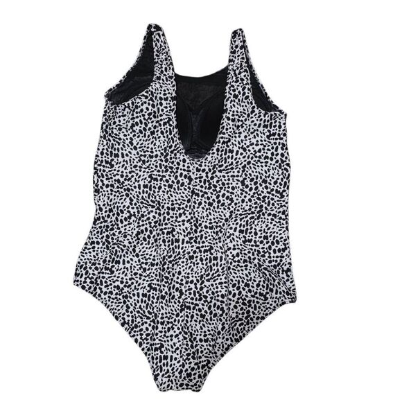 Torrid Stylish Black and White Swimsuit With Mesh Neckline - Picture 3 of 6
